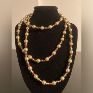 Macy’s Golden and red beaded necklace